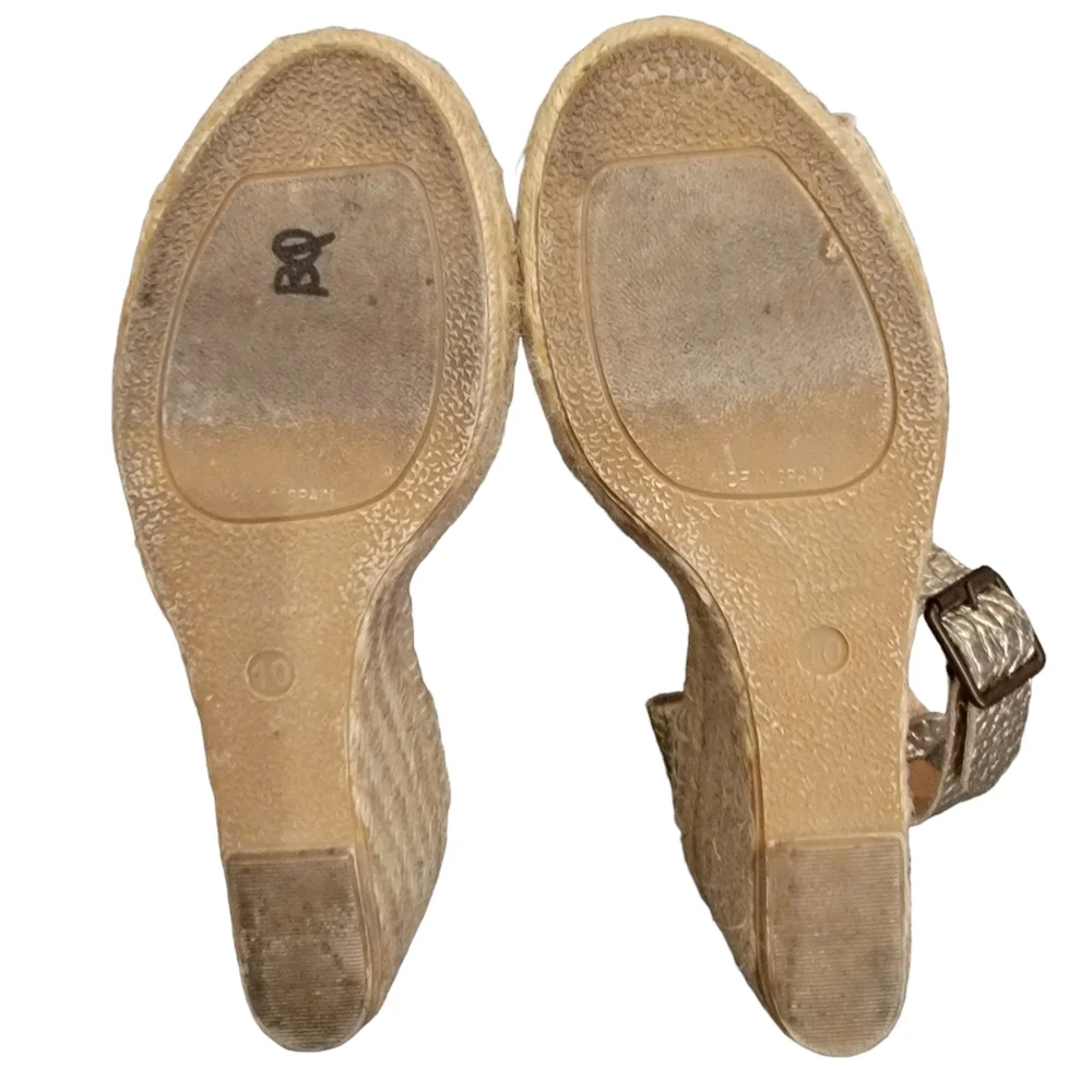J Crew Gold Pebbled Leather Espadrille - Picture 4 of 6